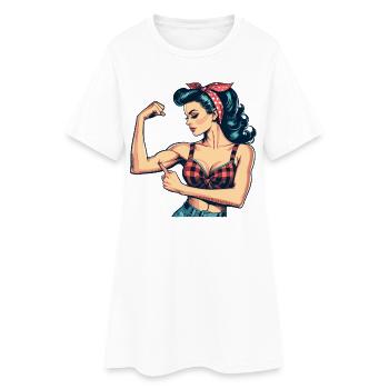 Strength strong woman rockabilly biceps gift - Women’s T-Shirt Dress - white - Front