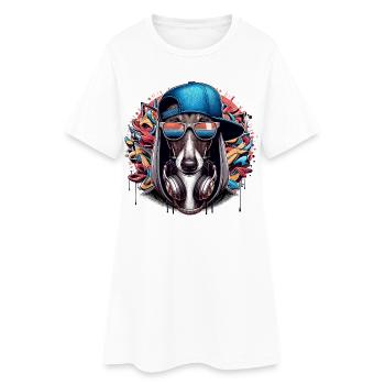 Cadeau de graffiti de chien Greyhound Gangsta - Robe T-shirt Femme - blanc - Devant