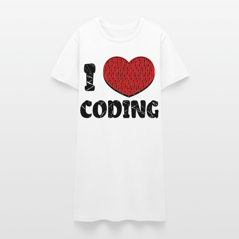 Code Developer Scripting Debug Heart Statement Women’s T-Shirt Dress