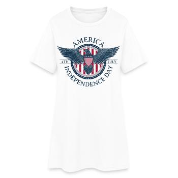 Freiheitsadler USA 4. Juli - Frauen T-Shirt-Kleid - Weiß - Vorne