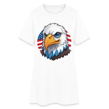 USA Flag Eaglehead Bald Eagle - Women’s T-Shirt Dress - white - Front