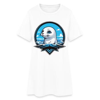 Small Seal Seals Sea - Women’s T-Shirt Dress - white - Front