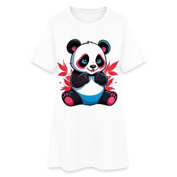 Panda Ours - Robe T-shirt Femme - blanc - Devant