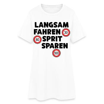 Déclaration de ravitaillement en carburant de la station-service Moteur à essence - Robe T-shirt Femme - blanc - Devant