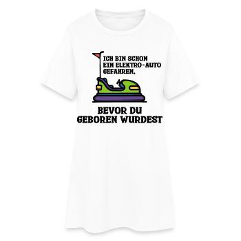 Elektrische Energie Tanken E-auto Statement - Frauen T-Shirt-Kleid - Weiß - Vorne