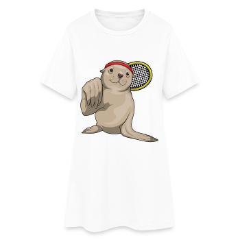 Seal Tennis Raquette de tennis - Robe T-shirt Femme - blanc - Devant