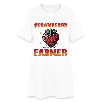 fraise rouge | Drôle de fruits d’été aux fruits rouges - Robe T-shirt Femme - blanc - Devant