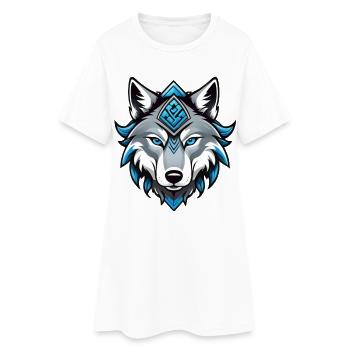 Odin’s Wolf - Frauen T-Shirt-Kleid - Weiß - Vorne