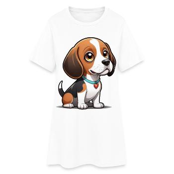Chiot Beagle Heart - Robe T-shirt Femme - blanc - Devant