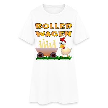 VATERTAG BOLLERWAGEN HÜHNER - Frauen T-Shirt-Kleid - Weiß - Vorne