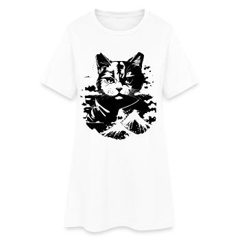 Cat Anime Look - Women’s T-Shirt Dress - white - Front