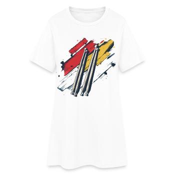 Graphique des baguettes - Robe T-shirt Femme - blanc - Devant