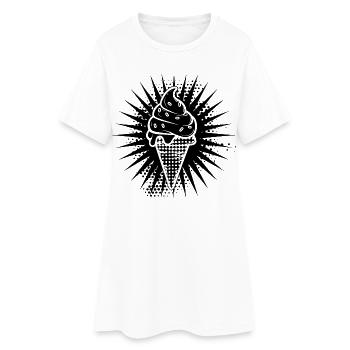 Eiscreme Tüte - Frauen T-Shirt-Kleid - Weiß - Vorne