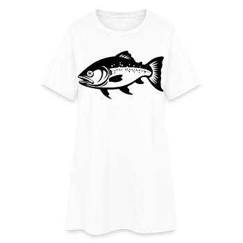 Croquis de poisson - Robe T-shirt Femme - blanc - Devant