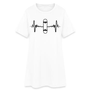 Skateboard Pulse Rate - Women’s T-Shirt Dress - white - Front