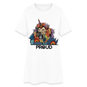 LGBTQIA Lion Unicorn Pride - Frauen T-Shirt-Kleid - Weiß - Vorne
