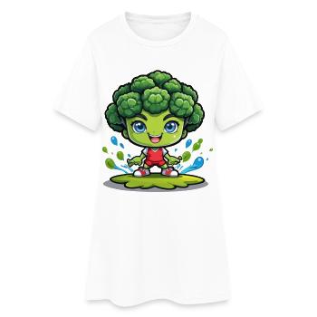 Coureur de brocoli acidulé - Robe T-shirt Femme - blanc - Devant
