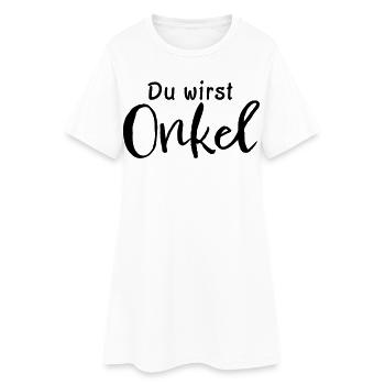 Du wirst Onkel - Frauen T-Shirt-Kleid - Weiß - Vorne