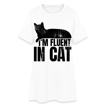 Drôle d’amoureux des chats - Robe T-shirt Femme - blanc - Devant