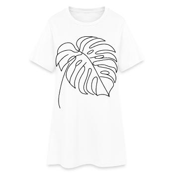 Monstera - Robe T-shirt Femme - blanc - Devant