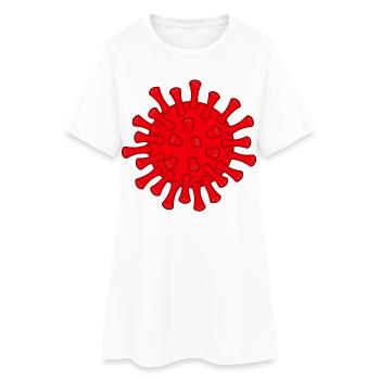 Red Covid molecule illustration - Women’s T-Shirt Dress - white - Front