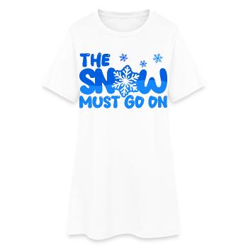 Schnee Statement Wintersport Schifahren Winter - Frauen T-Shirt-Kleid - Weiß - Vorne