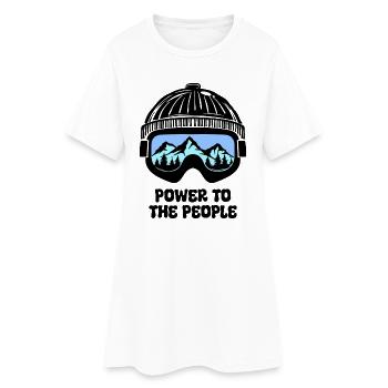 Déclaration du skieur Sports d’hiver Vacances d’hiver Montagne - Robe T-shirt Femme - blanc - Devant