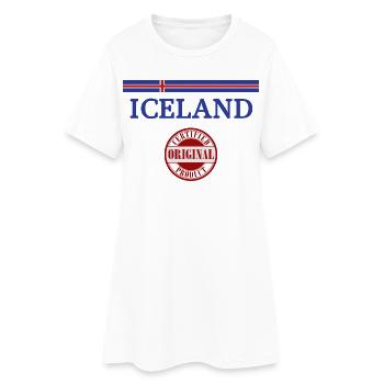 Drapeau de l’Islande, fierté islandaise - Robe T-shirt Femme - blanc - Devant
