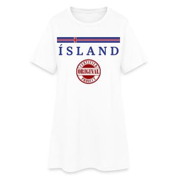 Drapeau de l’Islande, fierté islandaise - Robe T-shirt Femme - blanc - Devant