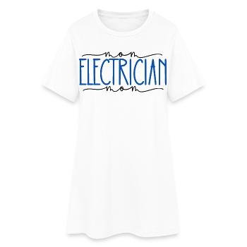 Électricien Fier Maman Cadeau Mignon - Robe T-shirt Femme - blanc - Devant