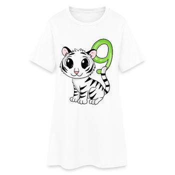 9ème anniversaire motif tigre - 9 ans - Robe T-shirt Femme - blanc - Devant