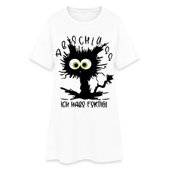 Abschluss 2026 Ich habe fertig - Gestresste Katze - Frauen T-Shirt-Kleid - Weiß - Vorne