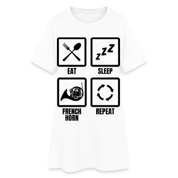 Horaire des cornistes - Robe T-shirt Femme - blanc - Devant