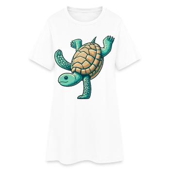 Tortue Handstand Salto Gymnastique Sports - Robe T-shirt Femme - blanc - Devant