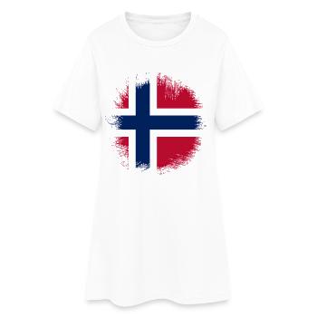 Conception du drapeau de la Norvège Grunge Norge Norvège - Robe T-shirt Femme - blanc - Devant