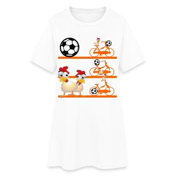 Pays-Bas poulets vélo football - Robe T-shirt Femme - blanc - Devant
