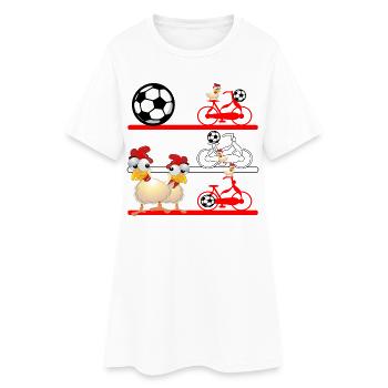 AUTRICHE Poulets Football - Robe T-shirt Femme - blanc - Devant