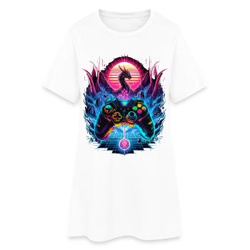 Synthwave Dragon Gaming Fantasy - Robe T-shirt Femme - blanc - Devant