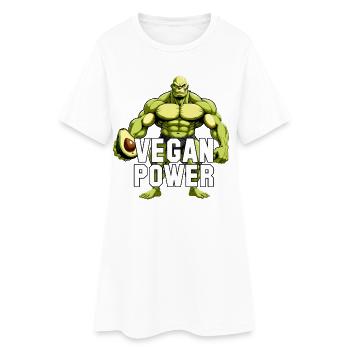 Cadeau de muscles de superaliments d’avocat végétalien - Robe T-shirt Femme - blanc - Devant