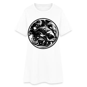 Dessin de poisson - Robe T-shirt Femme - blanc - Devant