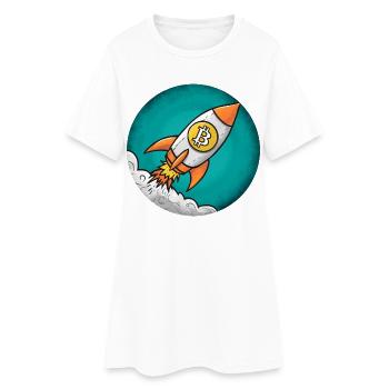 Fusée crypto : Bitcoin sur la lune ! - Robe T-shirt Femme - blanc - Devant
