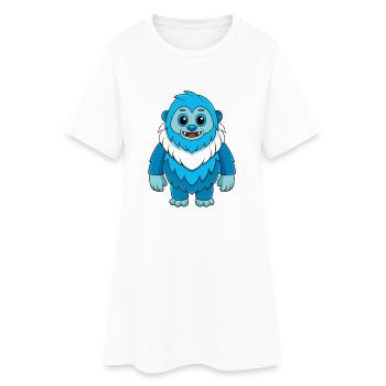 Yeti Niedliche Maskottchen Cartoon Figur Kawaii - Frauen T-Shirt-Kleid - Weiß - Vorne