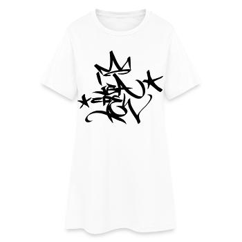 Graffiti Tag JGA Crew King 02 1C - Frauen T-Shirt-Kleid - Weiß - Vorne