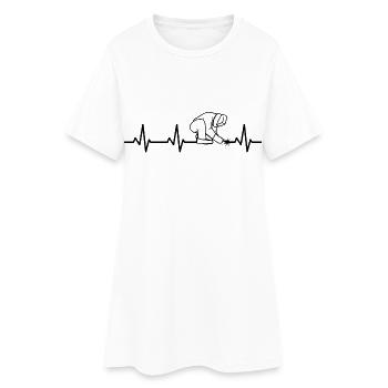 Welder Heart Line - Women’s T-Shirt Dress - white - Front