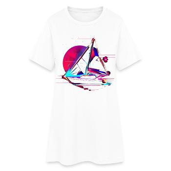 Dessin de voilier à l’ancienne - Robe T-shirt Femme - blanc - Devant