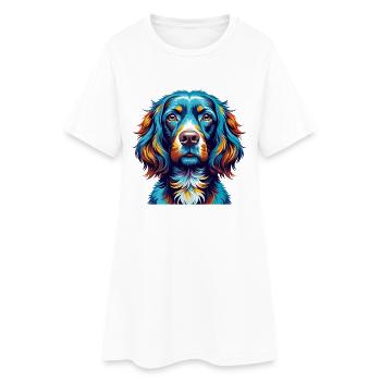 Épagneul d’eau américain chien race dessin animé Kawaii - Robe T-shirt Femme - blanc - Devant