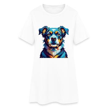 Bossie Dog Breed Colorful Cartoon Kawaii - Women’s T-Shirt Dress - white - Front