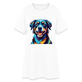 Cao De Gado Transmontano Race Chien Dessin Animé Kawaii - Robe T-shirt Femme - blanc - Devant