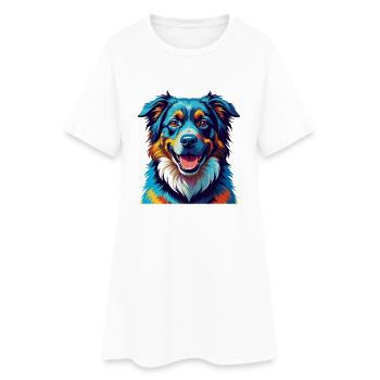 Caucasian Shepherd Dog Breed Cartoon Kawaii - Women’s T-Shirt Dress - white - Front