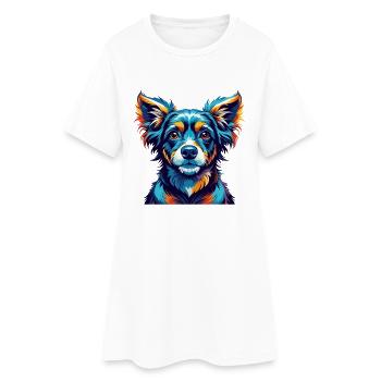 Combai Dog Breed Colorful Cartoon Kawaii - Women’s T-Shirt Dress - white - Front